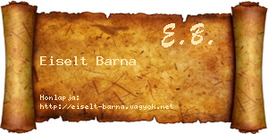 Eiselt Barna névjegykártya